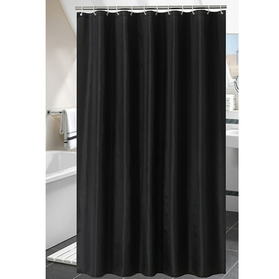 FONDOTIN 1Pack Black Shower Curtain Waterproof Polyester for Bath with Low Maintenance