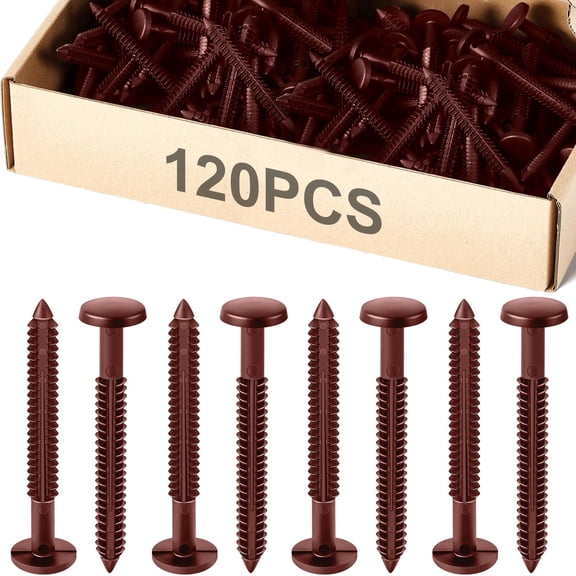 Vinyl Shutter Fastener Pegs 120 Count Burgundy Red Window Panel Installation