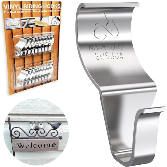 Vinyl Siding Hooks 20 Pack Heavy Duty Siding Clips Vinyl Siding Hanger for Hanging on Patio, No Hole Need Outdoor Hook Hang to Decor Wreath Things | Heavy Duty, for Hanging Decor, No Hole Needed