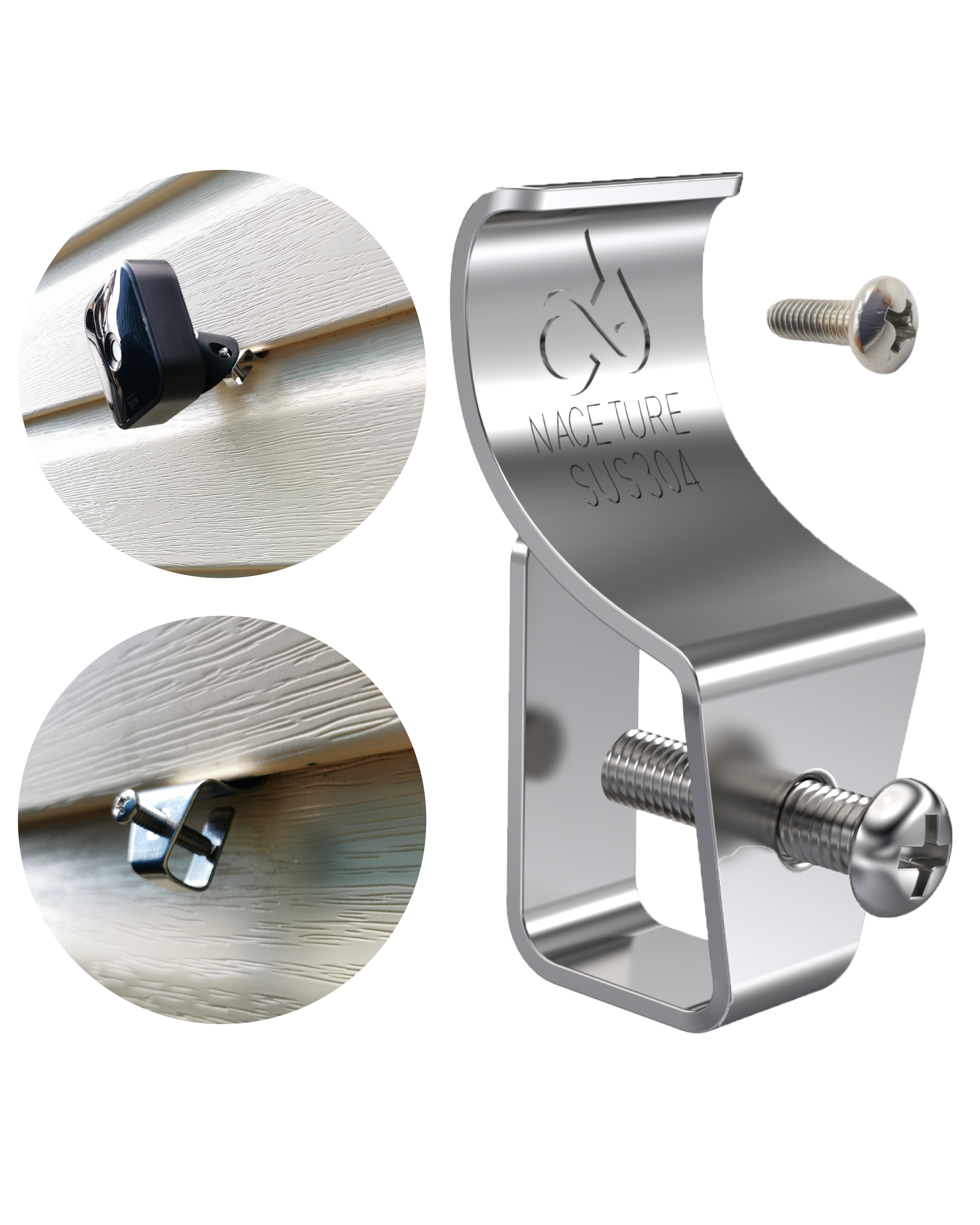 Hooks for Siding, 2024 New Vinyl Siding Hooks Heavy Duty Siding Clips Siding Hangers, No Hole