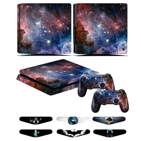 Vinyl Skin Cover Decal Protective Sticker for Sony PS4 Slim Console and 2 Dualshock Controllers - Universe
