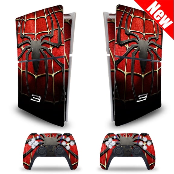 Vinyl Skin Stickers Compatible with PS5 Slim Digital Edition Console and Controller Decals - Spider