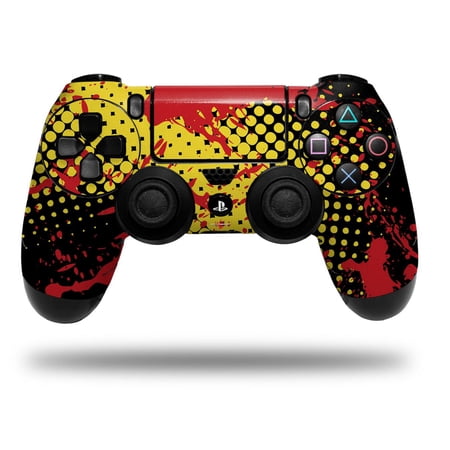Vinyl Skin Wrap for Sony PS4 Dualshock Controller Halftone Splatter Yellow Red (CONTROLLER NOT INCLUDED)