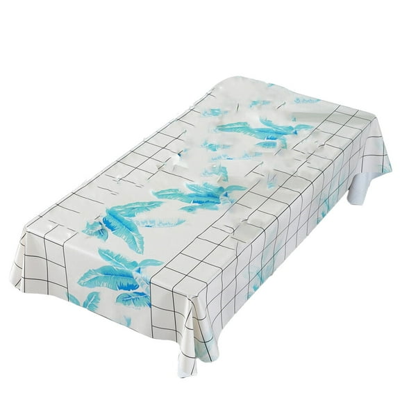 Vinyl Square Table Cover Wipe Clean PVC Tablecloth Oil-Proof/Waterproof Stain