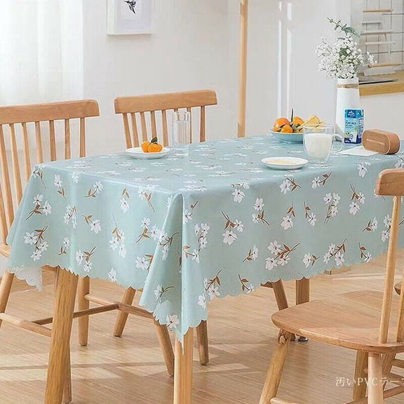 Vinyl Square Table Cover Wipe Clean PVC Tablecloth Oil-Proof/Waterproof Stain