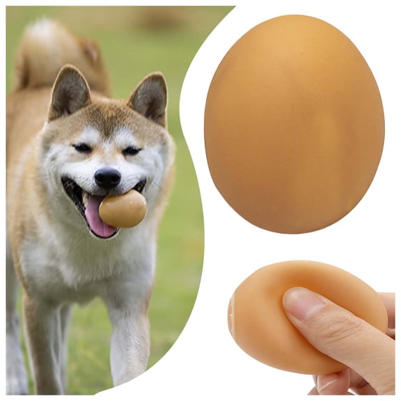 Vinyl Squeaky Egg Dog Toy Soft Interactive Play Ball for Small Medium Dogs Puppies 2.0 in