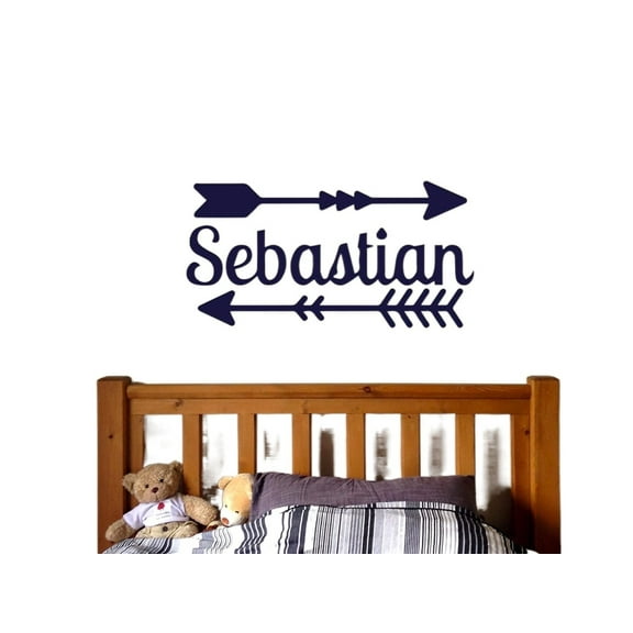 Vinyl Sticker Name Boy Arrow Font Type Kids Room Nursery Mural Decal Wall Art Decor