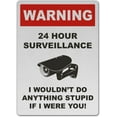 thumbnail image 1 of Vinyl Stickers - 24 Hour Surveillance Sign - Safety and Warning Warehouse Signs Stickers - 3.5" x 5" - 6 Pack, 1 of 5