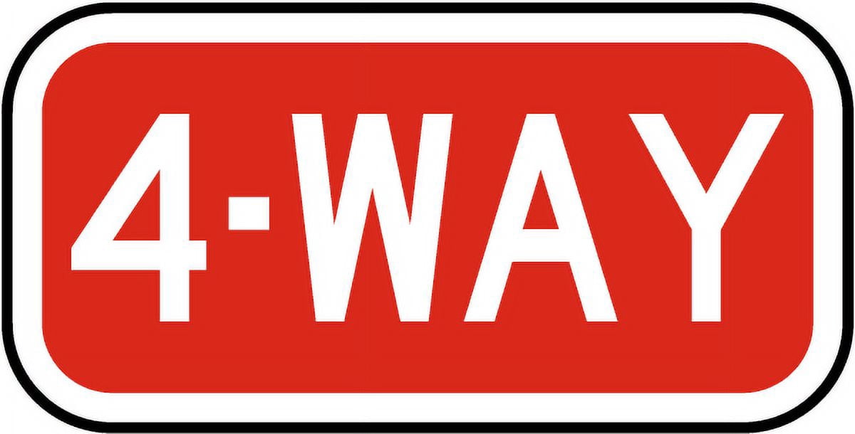 Vinyl Stickers - 4 Way Sign - Safety and Warning Warehouse Signs ...