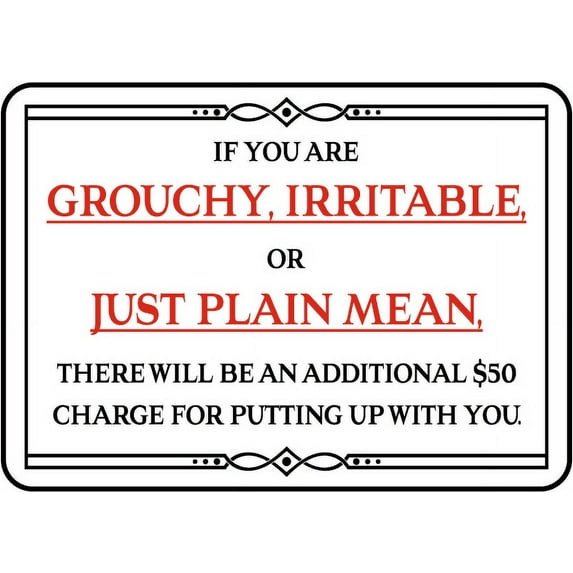 Vinyl Stickers - $50 Charge for Putting Up with You Sign - Safety and Warning Warehouse Signs Stickers - 10" x 7" - 10 Pack