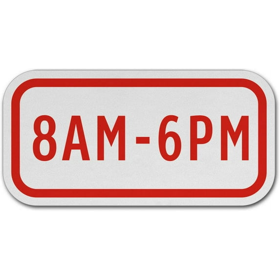 Vinyl Stickers - 8AM - 6PM Sign A5 - Safety and Warning Warehouse Signs Stickers - 10" x 7" - 3 Pack