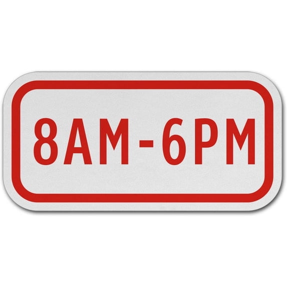 Vinyl Stickers - 8AM - 6PM Sign A6 - Safety and Warning Warehouse Signs Stickers - 13" x 9" - 3 Pack