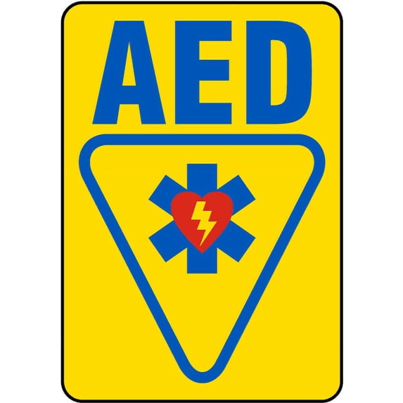 Vinyl Stickers - AED Sign 2-Safety and Warning Warehouse Signs Stickers - 10" x 7" - 3 Pack