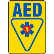Vinyl Stickers - AED Sign 2-Safety and Warning Warehouse Signs Stickers - 3.5" x 5" - 3 Pack