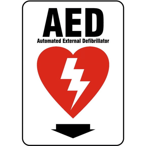 Vinyl Stickers - AED Sign 3-Safety and Warning Warehouse Signs Stickers - 3.5" x 5" - 3 Pack