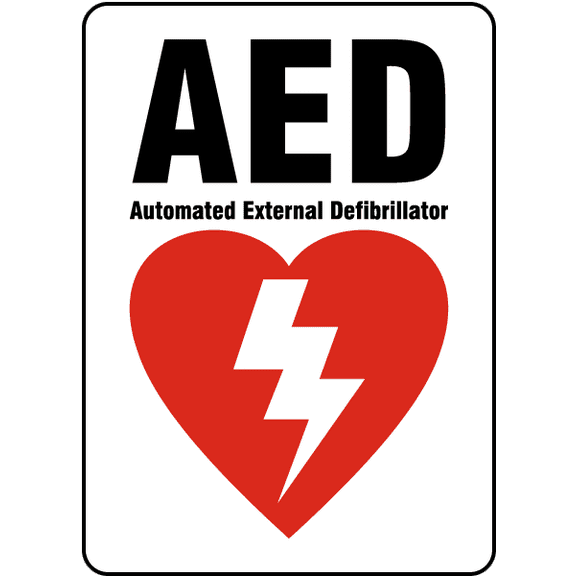 Vinyl Stickers - AED Sign - Safety and Warning Warehouse Signs Stickers - 10" x 7" - 3 Pack