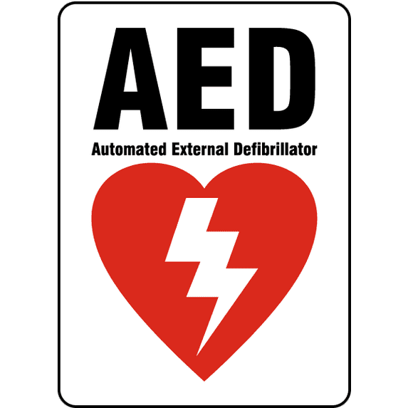 Vinyl Stickers - AED Sign - Safety and Warning Warehouse Signs Stickers - 24" x 30" - 10 Pack