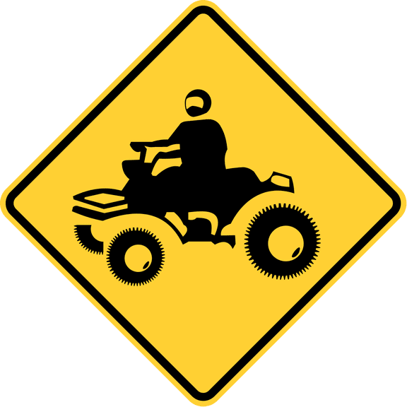 Vinyl Stickers - ATV Crossing, New York State - Safety and Warning Warehouse Signs Stickers - 3.5" x 5" - 3 Pack