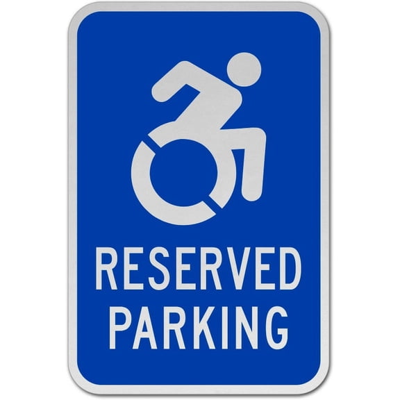 Vinyl Stickers - Accessible Reserved Parking Sign B7 - Safety and Warning Warehouse Signs Stickers - 3.5" x 5" - 3 Pack