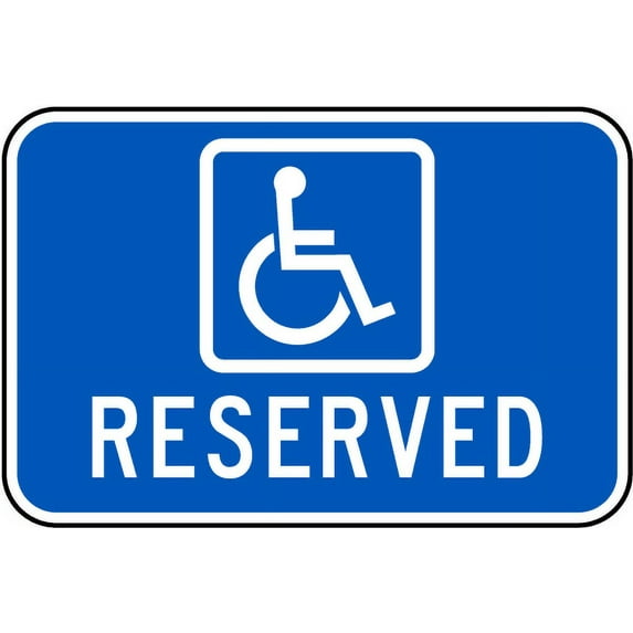 Vinyl Stickers - Accessible Reserved Sign - Safety and Warning Warehouse Signs Stickers - 18" x 24" - 10 Pack