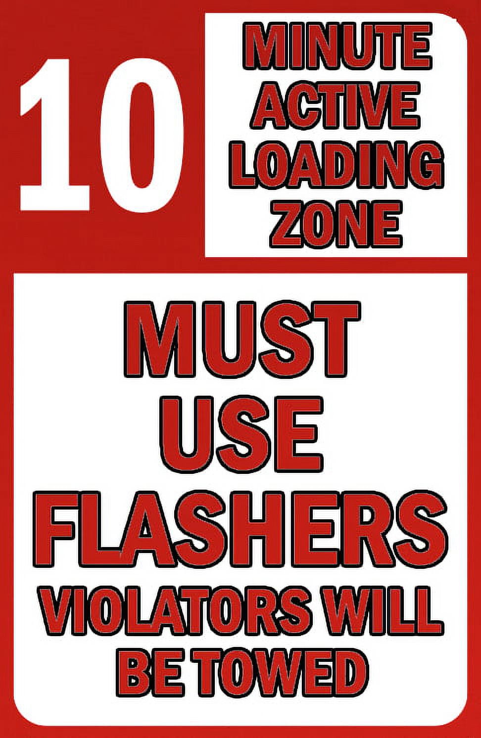 Vinyl Stickers - Active Loading Zone Use Flashers Sign - Safety and ...