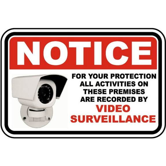 Vinyl Stickers - Activities Recorded on Video Sign C7 - Safety and Warning Warehouse Signs Stickers - 3.5" x 5" - 10 Pack