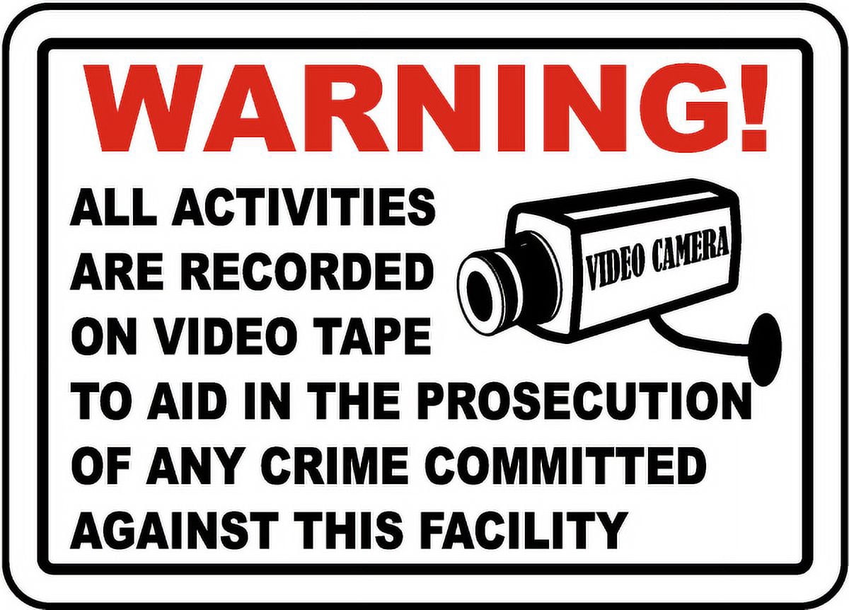 Vinyl Stickers - Activities Recorded on Video Tape Sign C9 - Safety and ...