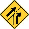 thumbnail image 1 of Vinyl Stickers - Added Lane (from Entering Roadway) - Safety and Warning Warehouse Signs Stickers - 24" x 30" - 10 Pack, 1 of 5