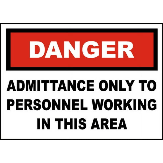 Vinyl Stickers - Admittance Only to Personnel Sign - Safety and Warning Warehouse Signs Stickers - 13" x 9" - 3 Pack