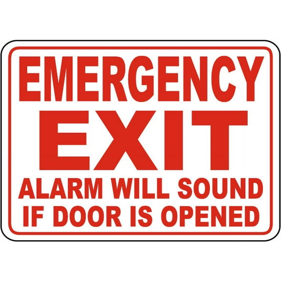 Vinyl Stickers - Alarm Will Sound If Door is Opened Sign - Safety and Warning Warehouse Signs Stickers - 18" x 24" - 6 Pack