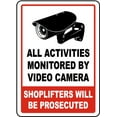 thumbnail image 1 of Vinyl Stickers - All Activities Monitored Sign - Safety and Warning Warehouse Signs Stickers - 18" x 24" - 6 Pack, 1 of 5