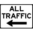 thumbnail image 1 of Vinyl Stickers - All Traffic (Left Arrow) Sign - Safety and Warning Warehouse Signs Stickers - 24" x 30" - 6 Pack, 1 of 5
