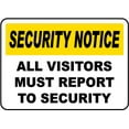 thumbnail image 1 of Vinyl Stickers - All Visitors Report to Security Sign - Safety and Warning Warehouse Signs Stickers - 10" x 7" - 10 Pack, 1 of 5