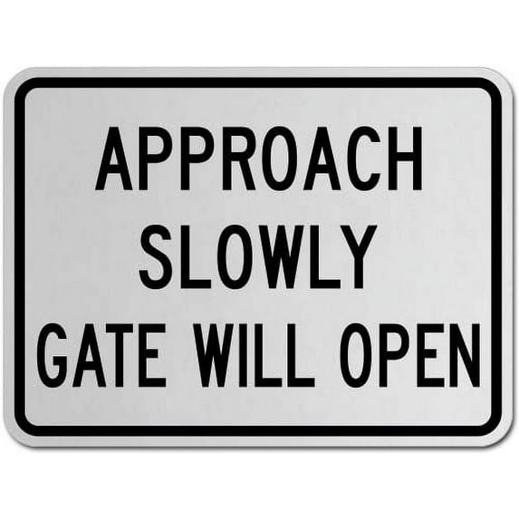 Vinyl Stickers - Approach Slowly Gate Will Open Sign 1-Safety and Warning Warehouse Signs Stickers - 18" x 24" - 10 Pack