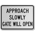 thumbnail image 1 of Vinyl Stickers - Approach Slowly Gate Will Open Sign 1-Safety and Warning Warehouse Signs Stickers - 24" x 30" - 6 Pack, 1 of 5