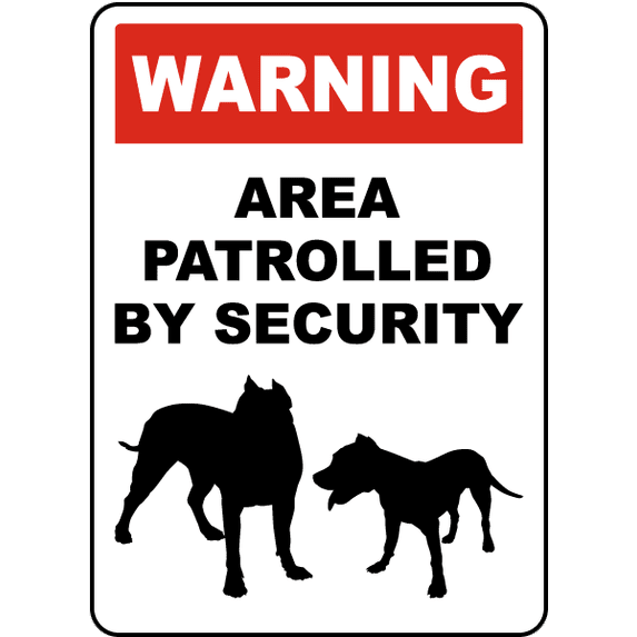 Vinyl Stickers - Area Patrolled by Security Sign - Safety and Warning Warehouse Signs Stickers - 10" x 7" - 3 Pack