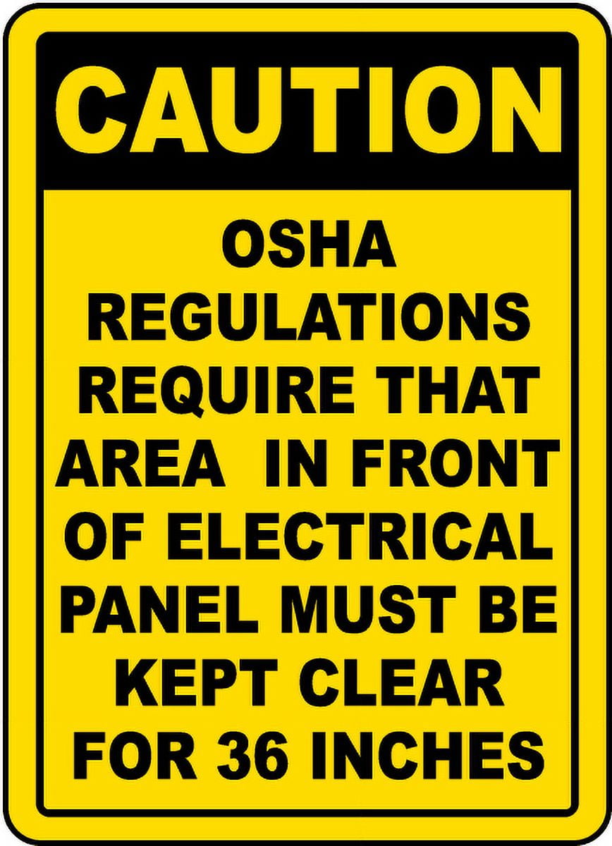 Vinyl Stickers - Area in Front of Panel Must Be Clear Sign 3-Safety and ...