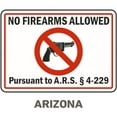 thumbnail image 1 of Vinyl Stickers - Arizona No Firearms Allowed Sign 1-Safety and Warning Warehouse Signs Stickers - 13" x 9" - 3 Pack, 1 of 5