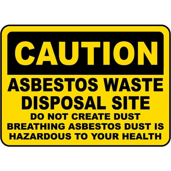 Vinyl Stickers - Asbestos Waste Disposal Site Sign 1-Safety and Warning Warehouse Signs Stickers - 13" x 9" - 3 Pack