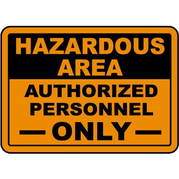 Vinyl Stickers - Authorized Employees Only Sign 3 - Safety and Warning Warehouse Signs Stickers - 13" x 9" - 10 Pack