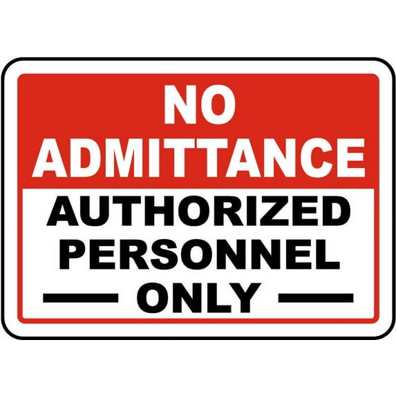 Vinyl Stickers - Authorized Personnel Only Sign 1 - Safety and Warning Warehouse Signs Stickers - 10" x 7" - 3 Pack