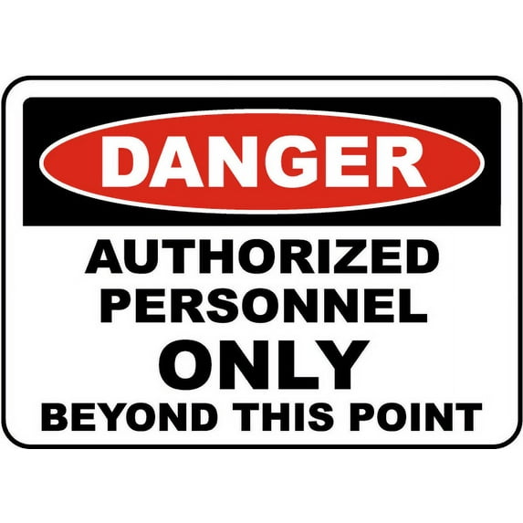 Vinyl Stickers - Authorized Personnel Only Sign 14 - Safety and Warning Warehouse Signs Stickers - 10" x 7" - 6 Pack