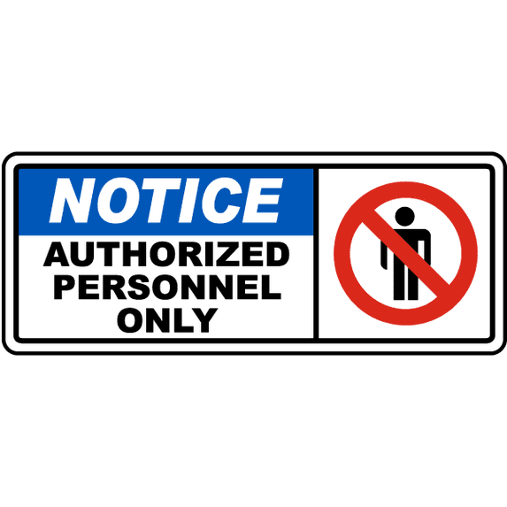 Vinyl Stickers - Authorized Personnel Only Sign 17 - Safety and Warning Warehouse Signs Stickers - 24" x 30" - 6 Pack
