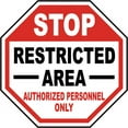 thumbnail image 1 of Vinyl Stickers - Authorized Personnel Only Sign 7 - Safety and Warning Warehouse Signs Stickers - 10" x 7" - 10 Pack, 1 of 5