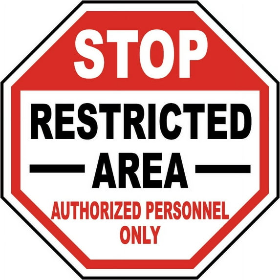 Vinyl Stickers - Authorized Personnel Only Sign 7 - Safety and Warning Warehouse Signs Stickers - 18" x 24" - 10 Pack