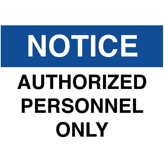 Vinyl Stickers - Authorized Personnel Only Sign E7 - Safety and Warning Warehouse Signs Stickers - 18" x 24" - 3 Pack