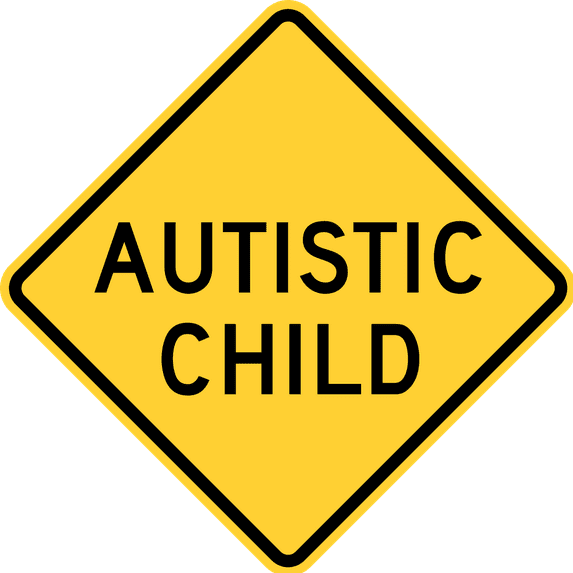 Vinyl Stickers - Autistic Child, Delaware, New Jersey - Safety and Warning Warehouse Signs Stickers - 13" x 9" - 10 Pack