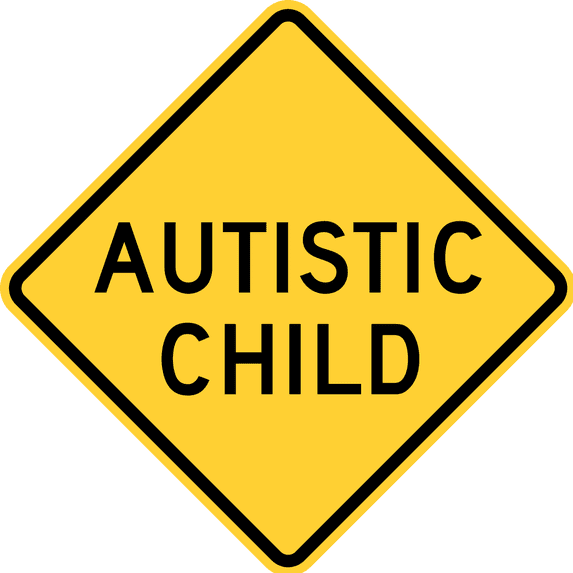 Vinyl Stickers - Autistic Child, Delaware, New Jersey - Safety and Warning Warehouse Signs Stickers - 3.5" x 5" - 10 Pack
