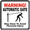 thumbnail image 1 of Vinyl Stickers - Automatic Gate Stay Clear Sign - Safety and Warning Warehouse Signs Stickers - 10" x 7" - 10 Pack, 1 of 5