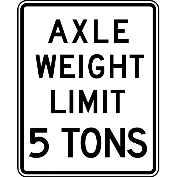 Vinyl Stickers - Axle Weight Limit - Safety and Warning Warehouse Signs Stickers - 13" x 9" - 10 Pack